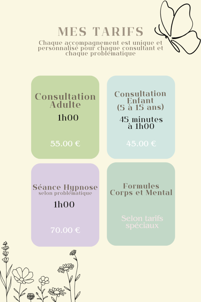 Mes tarifs 